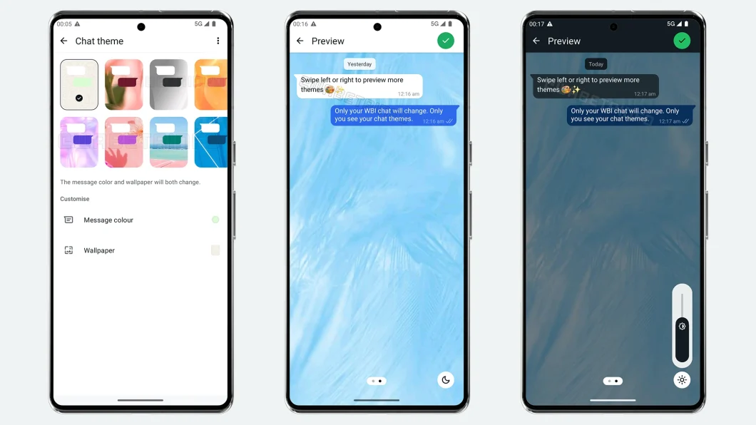 Opções de tema aparecem no WhatsApp Beta para Android (Imagem: Reprodução/WABetaInfo)