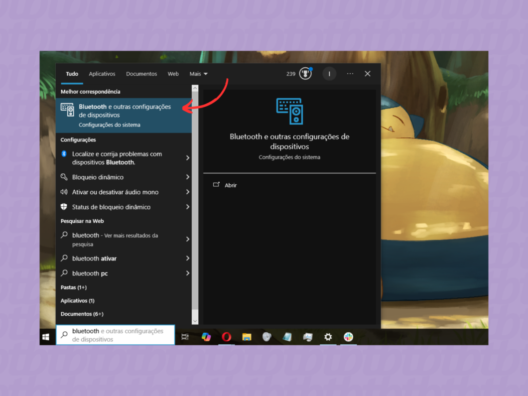 Entrando nas configura&ccedil;&otilde;es de Bluetooth do PC com Windows