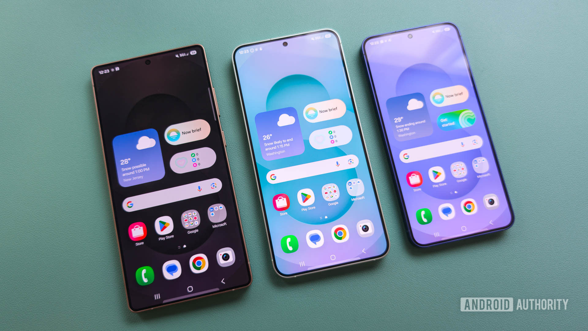 Telas iniciais da série Samsung Galaxy S25