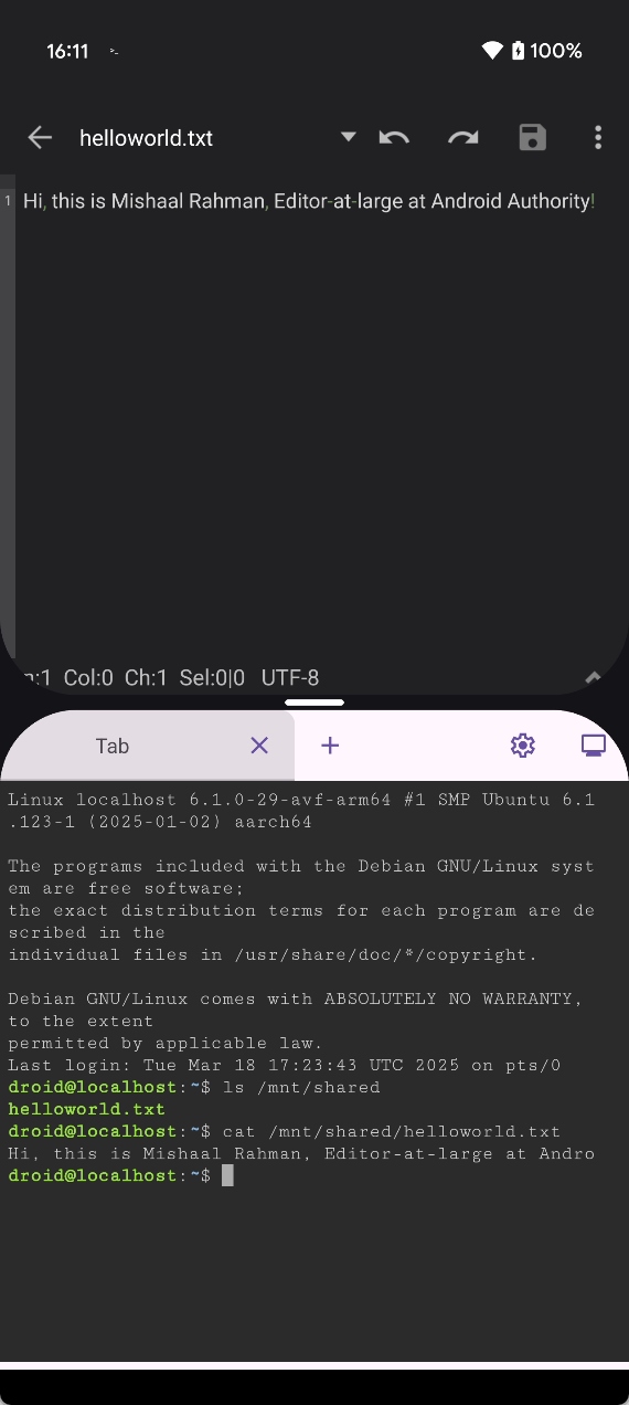 Acessando arquivos baixados da VM Linux no Android