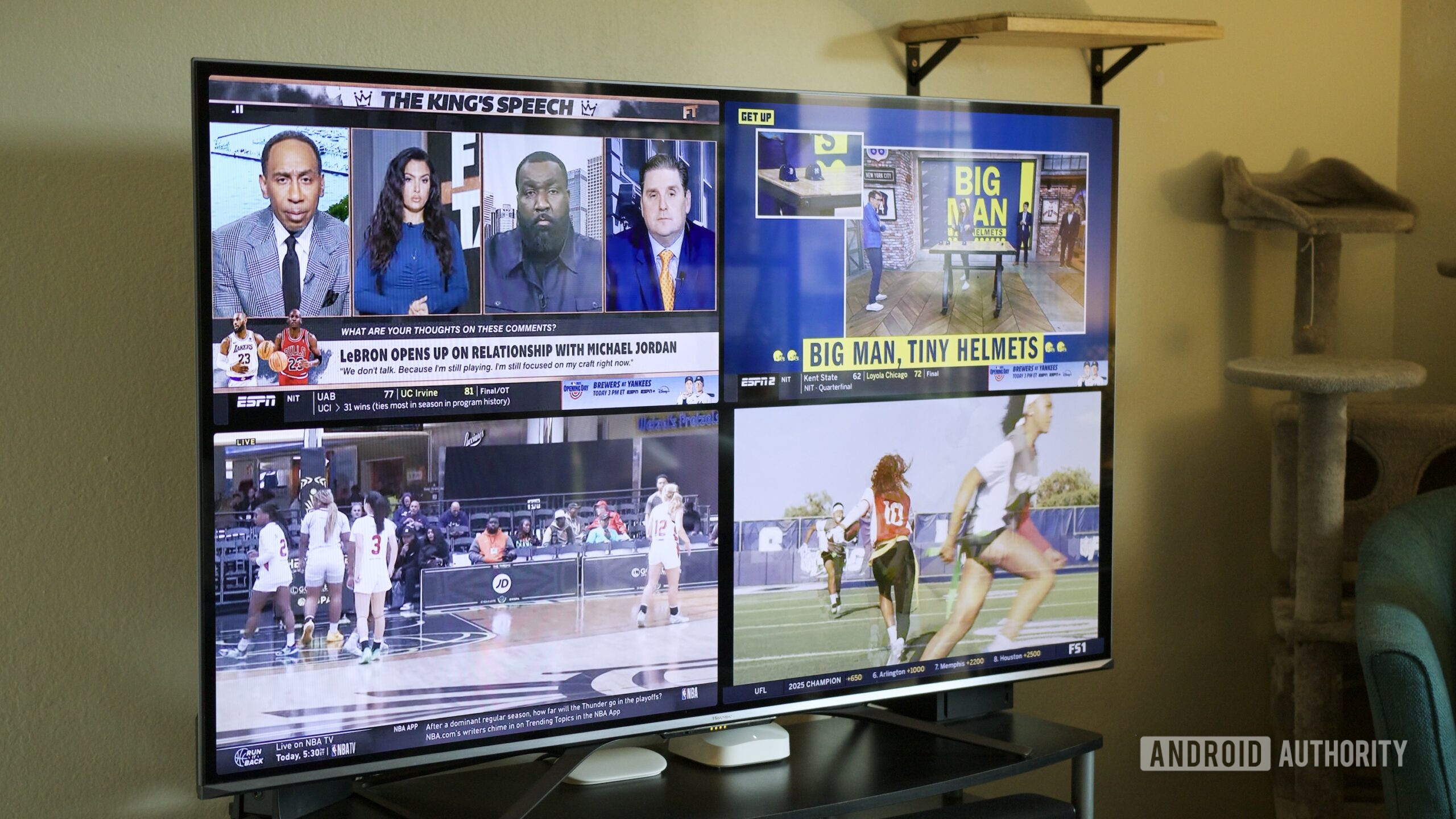 Multivisualização no YouTube TV.