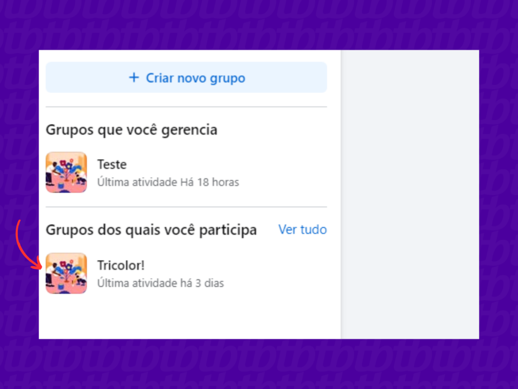 Entrando em um grupo do Facebook pelo PC