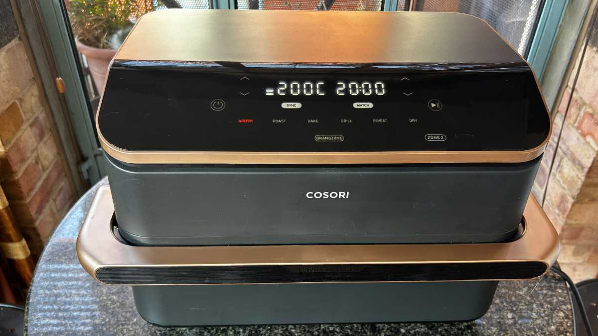 Cosori Dual Blaze Twinfry standing on a table