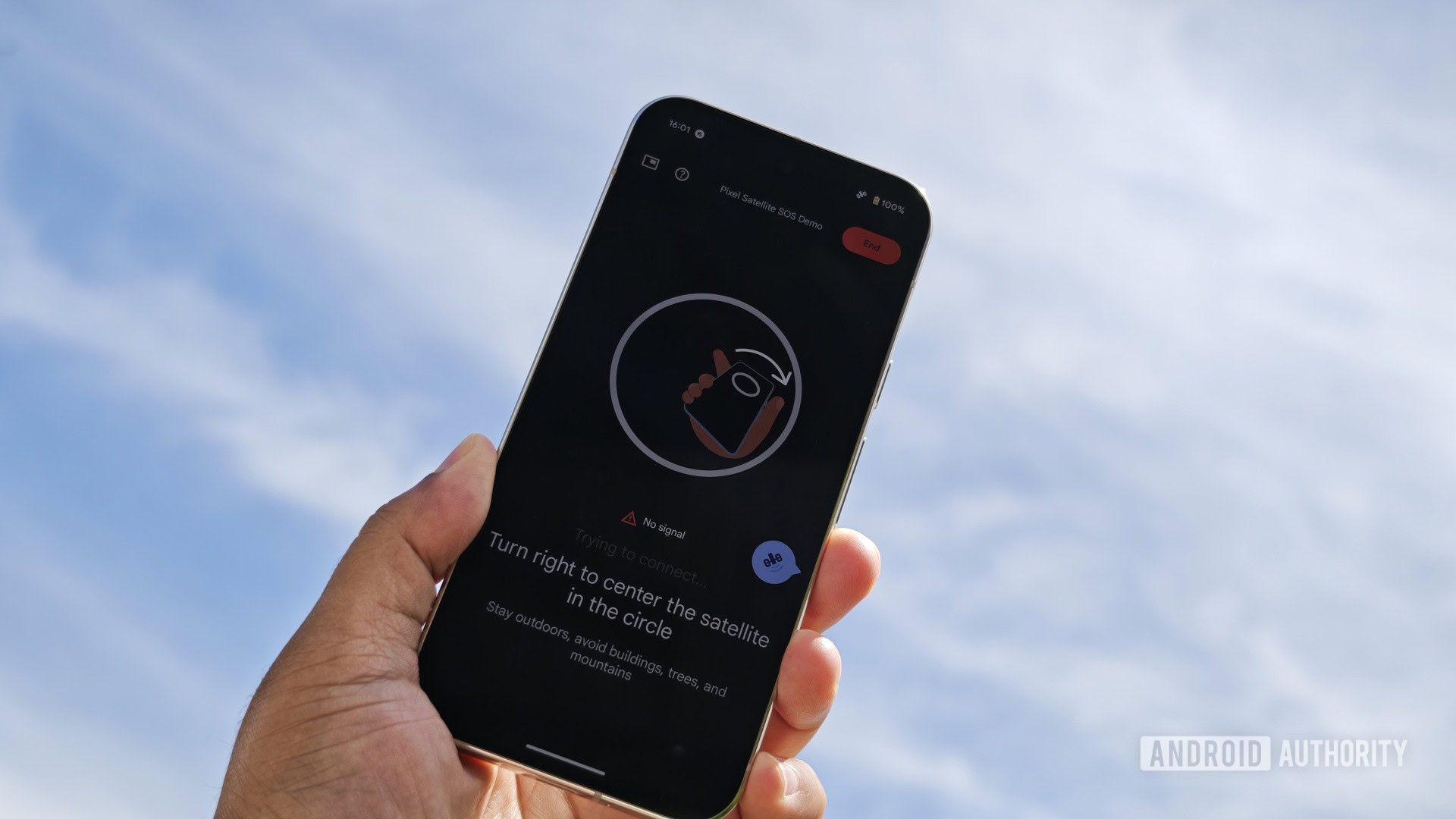 Imagem de her&oacute;i SOS de sat&eacute;lite Pixel 3