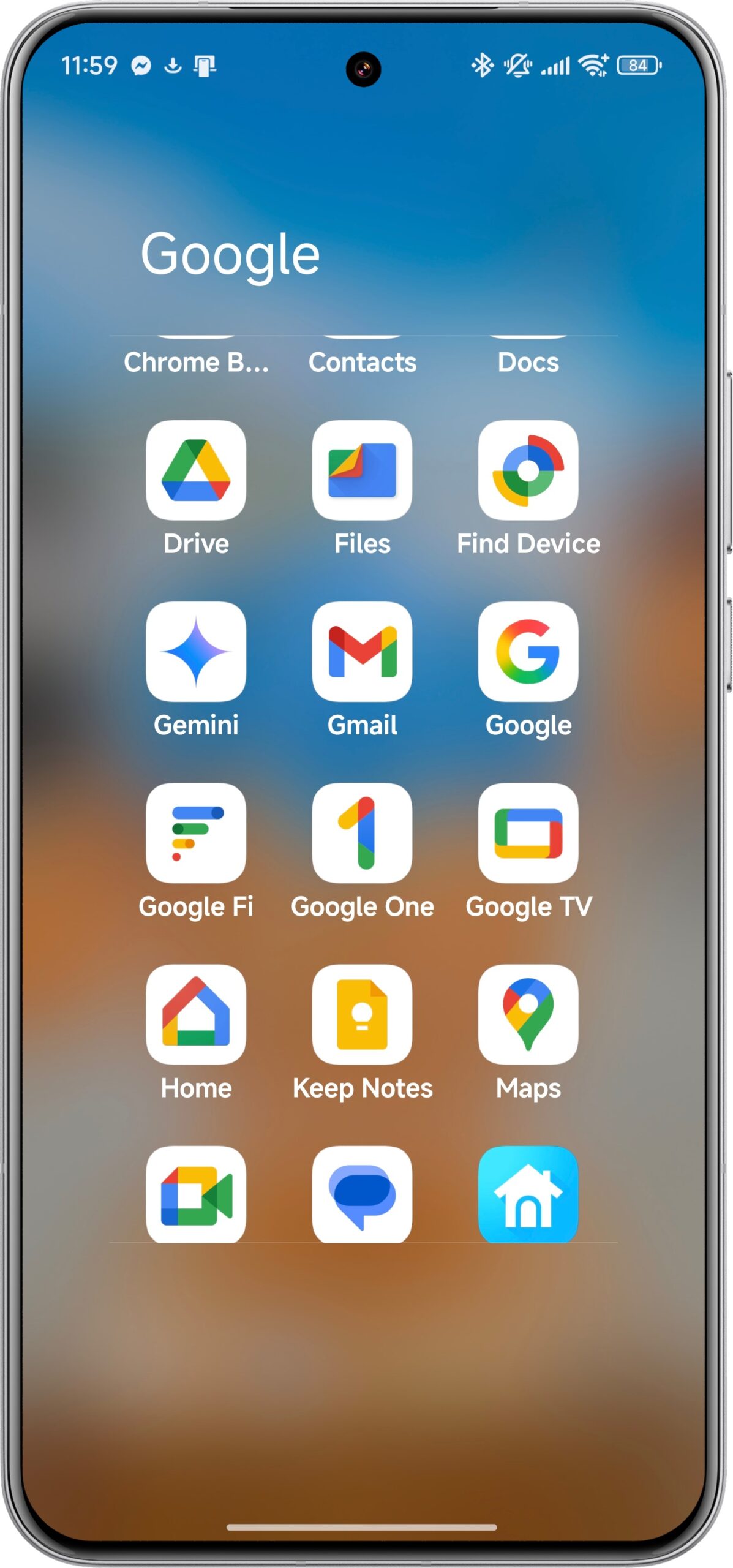 gaveta de aplicativos do Google G Rainbow