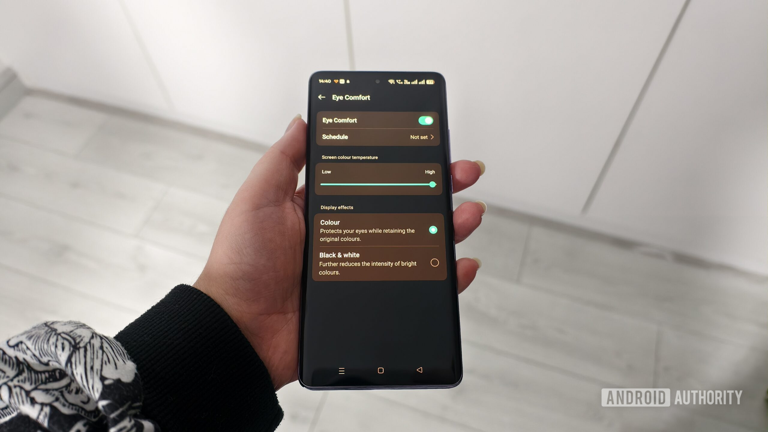 as configurações de conforto dos olhos em um smartphone as configurações de conforto dos olhos em um smartphone