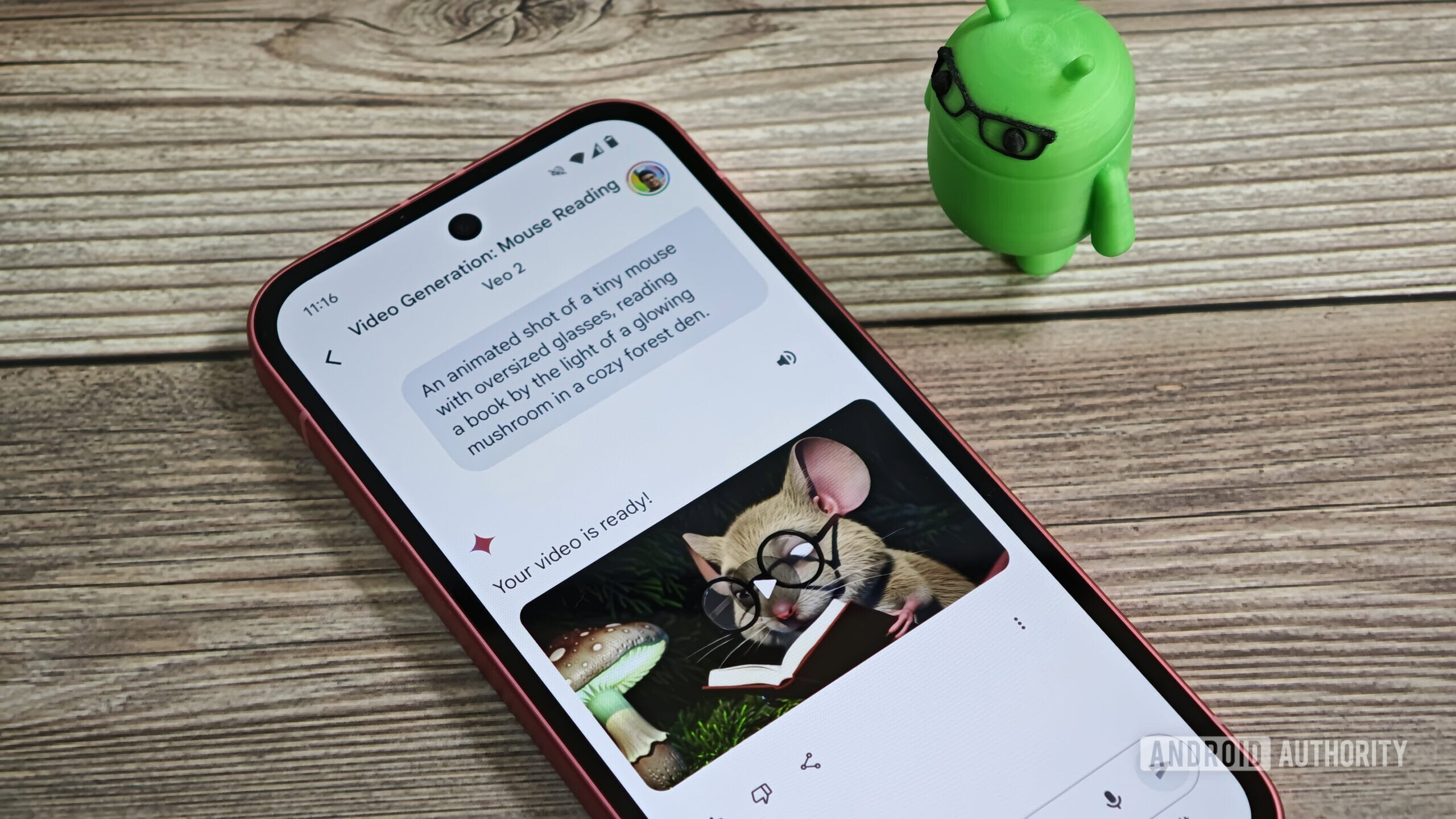 Veo 2 em Gemini em um telefone Android