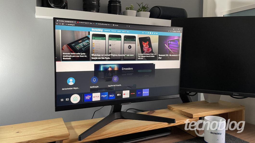 Smart Monitor Samsung M5 (Imagem: Darlan Helder/Tecnoblog)