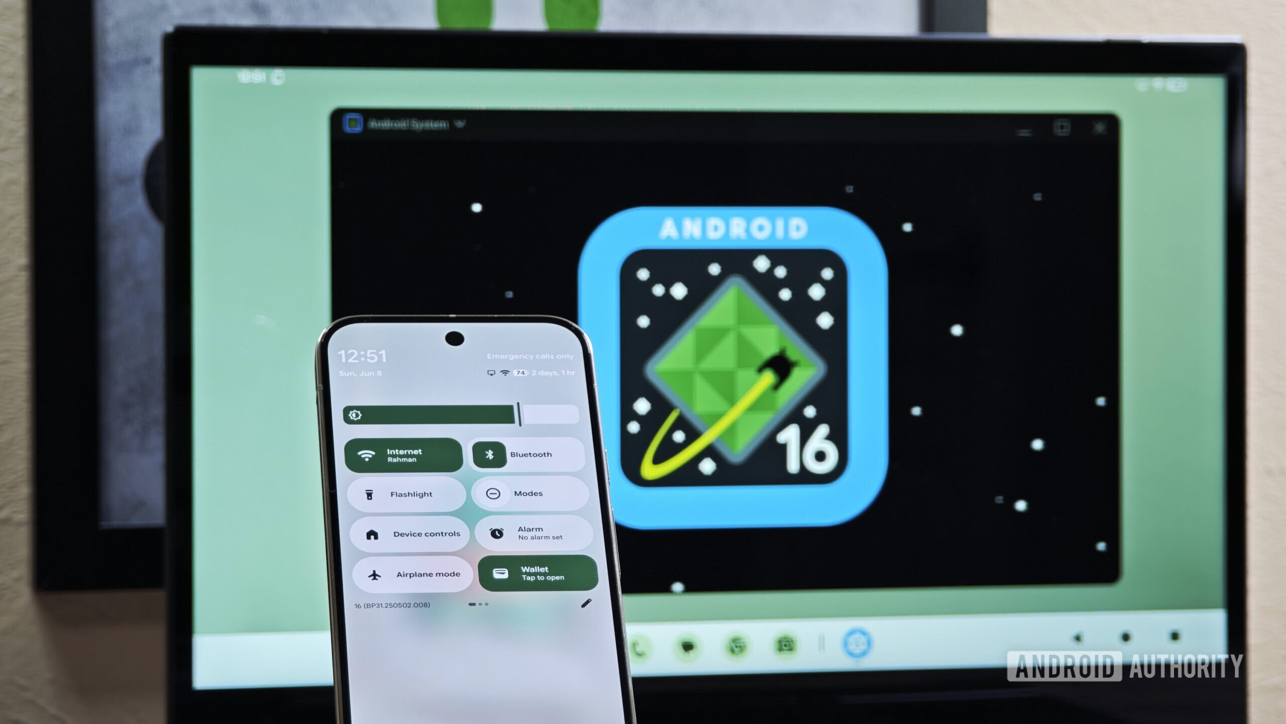 Material 3 Modo expressivo e de mesa em um pixel 9 Pro Running Android 16 QPR1