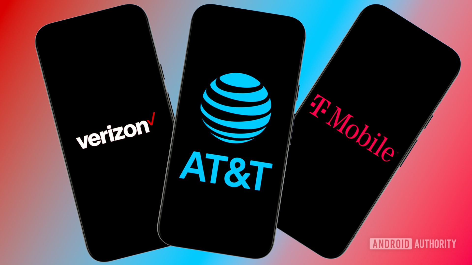 Foto stock das principais operadoras dos EUA Verizon Wireless, AT&T e T Mobile (7)