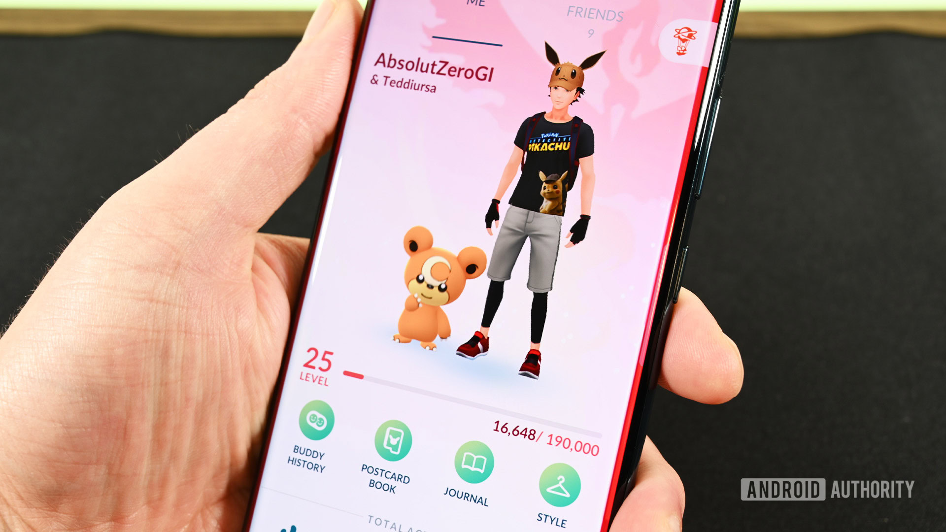 Tela de personagem Pokemon Go