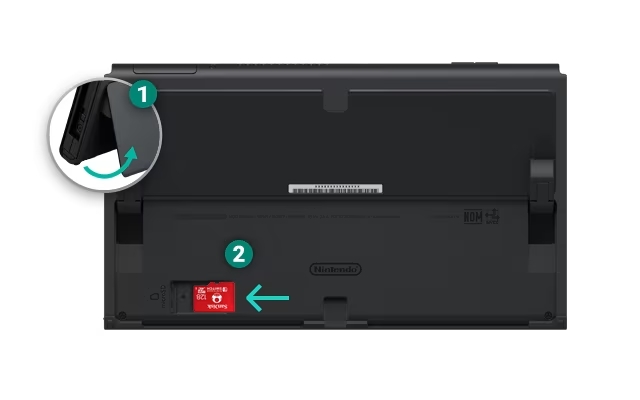 Slot microSD no Nintendo Switch OLED