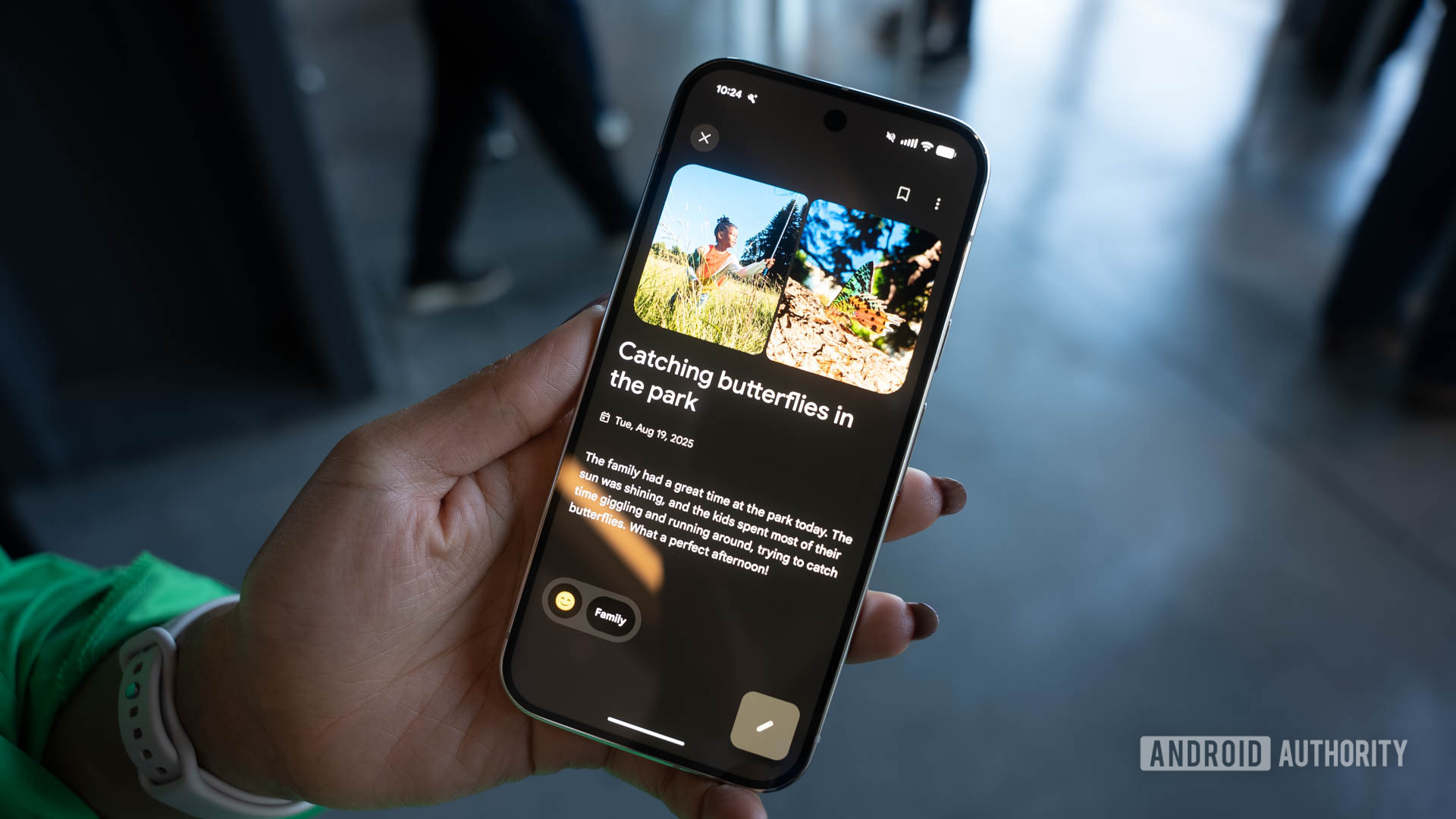 Informações do aplicativo do diário do Google Pixel
