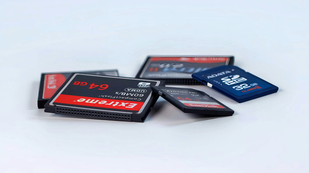 Imagem de v&aacute;rios tipos de cart&atilde;o de mem&oacute;ria