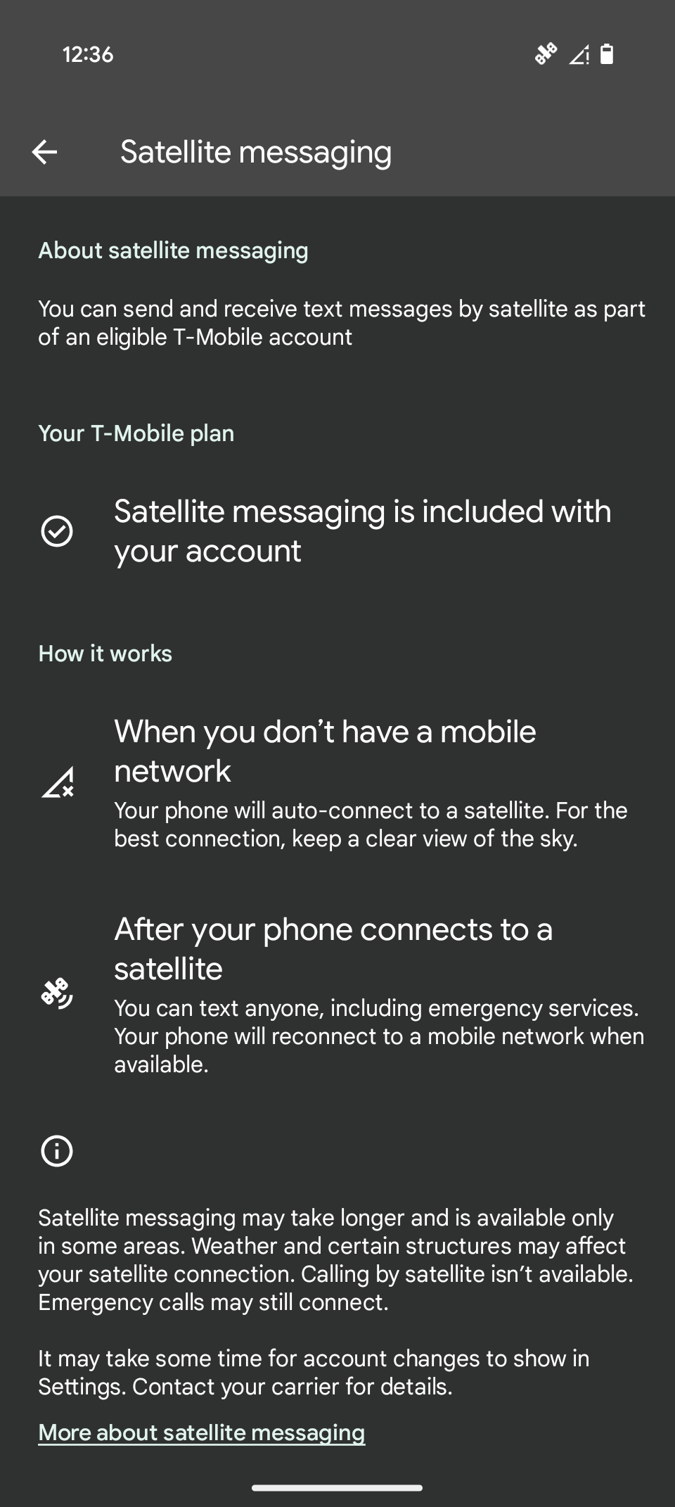 Página de mensagens por satélite de pixels