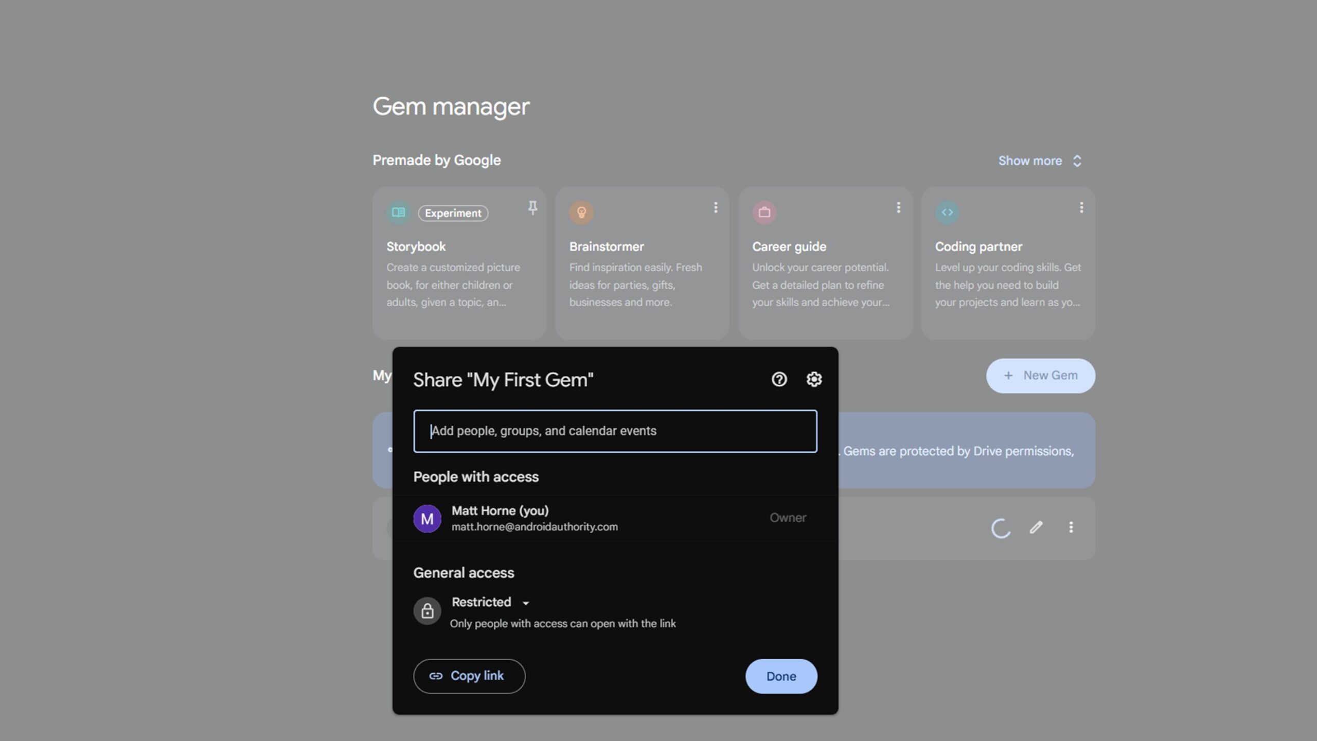 Exemplo de gema do Google Gemini Pro Share Exemplo de gema do Google Gemini Pro Share
