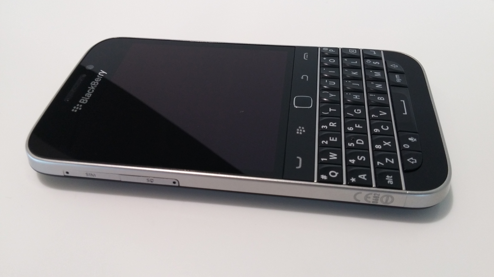 BlackBerry Classic phone viewed from the side