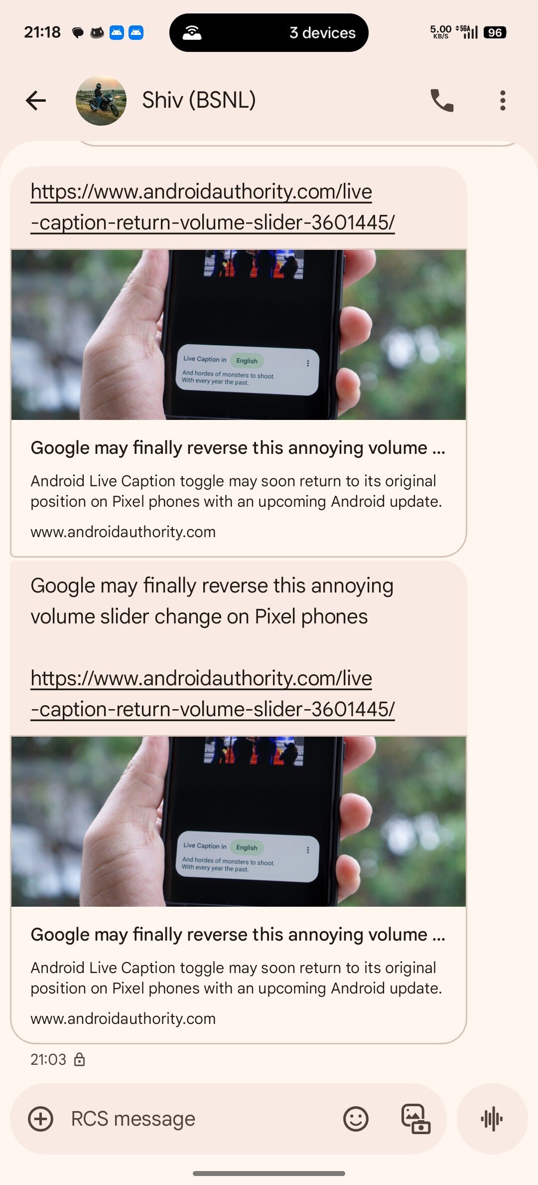 Mensagens do Google Visualizações de link 1 Mensagens do Google Visualizações de link 1