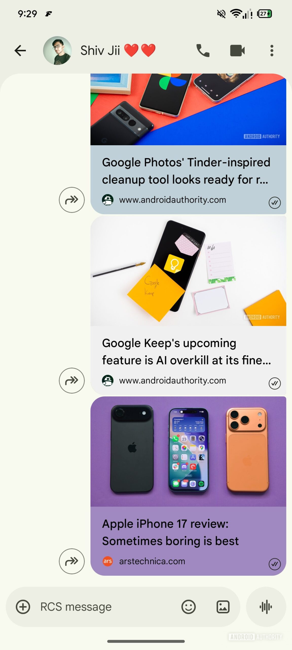Mensagens do Google Visualizações de link 3