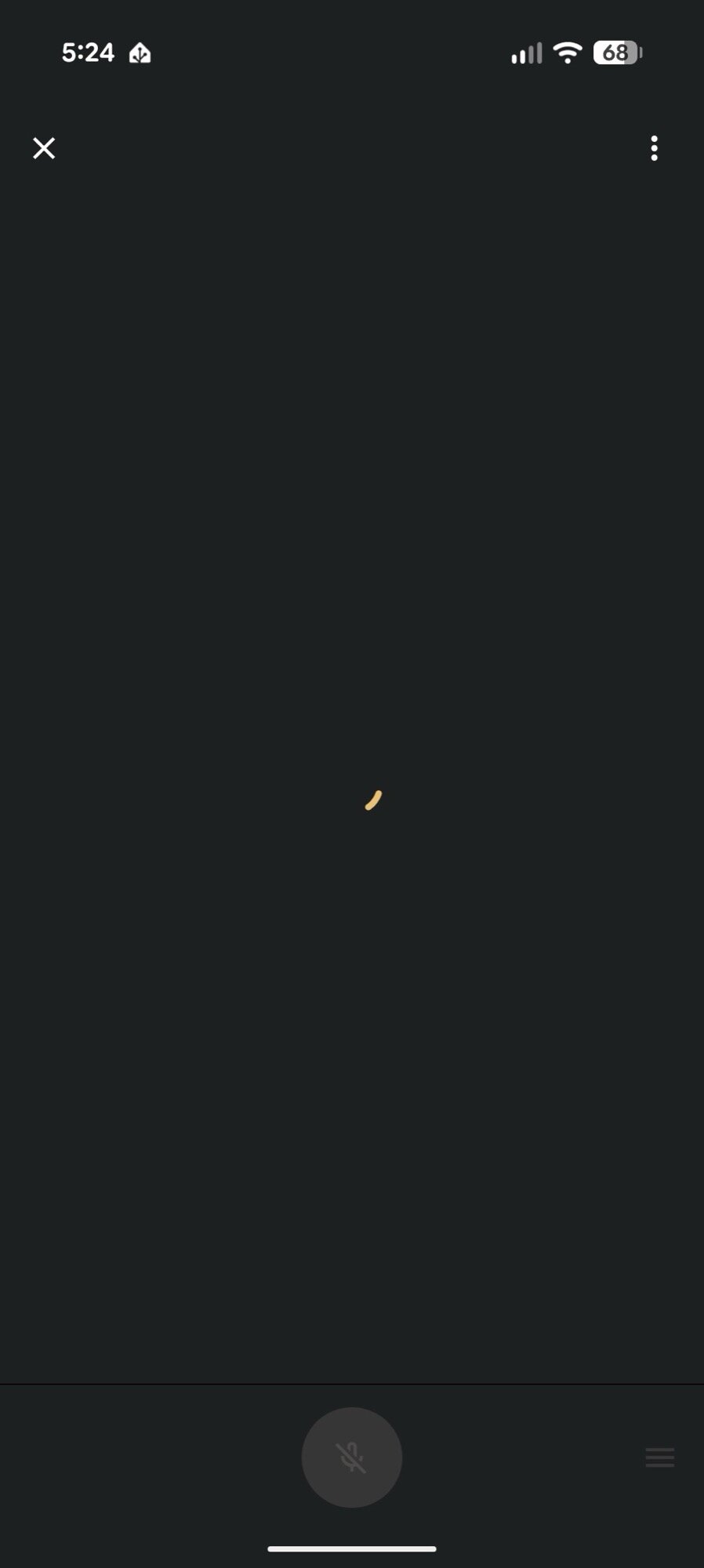 Câmera de captura de tela do Google Home App não carregando