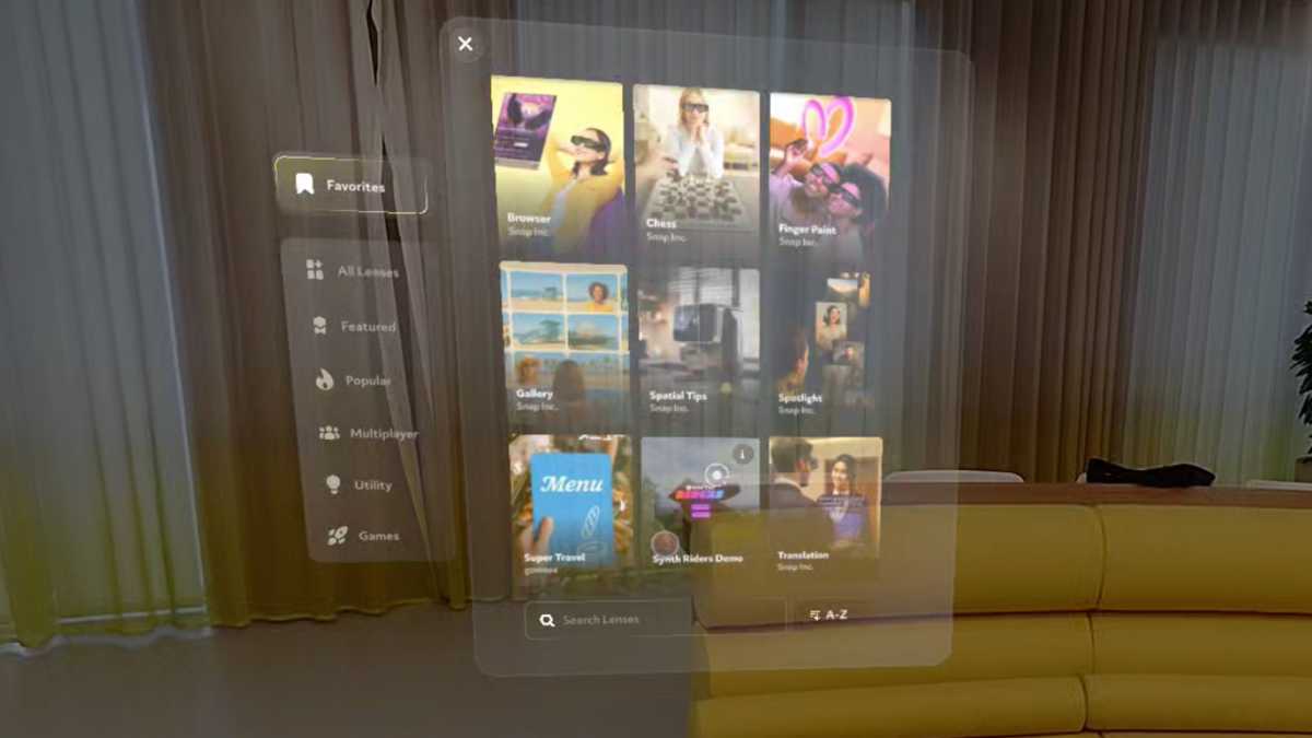 Snap OS 2.0 demo Lens gallery