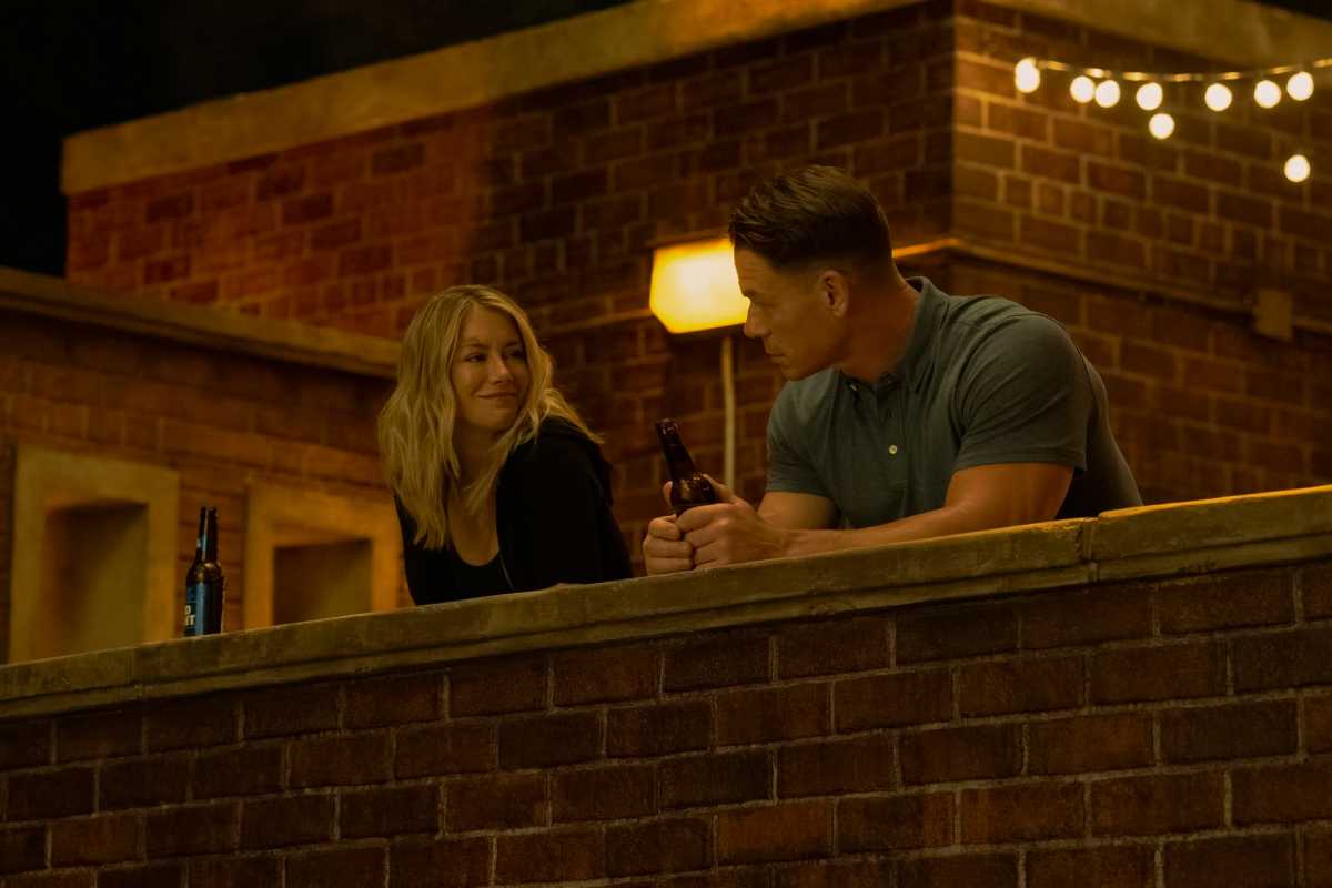 Jennifer Holland and John Cena in Peacemaker season 1