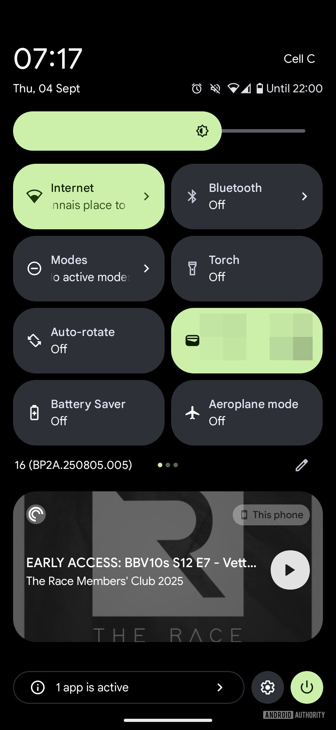 Android 16 Old Bluetooth Tile