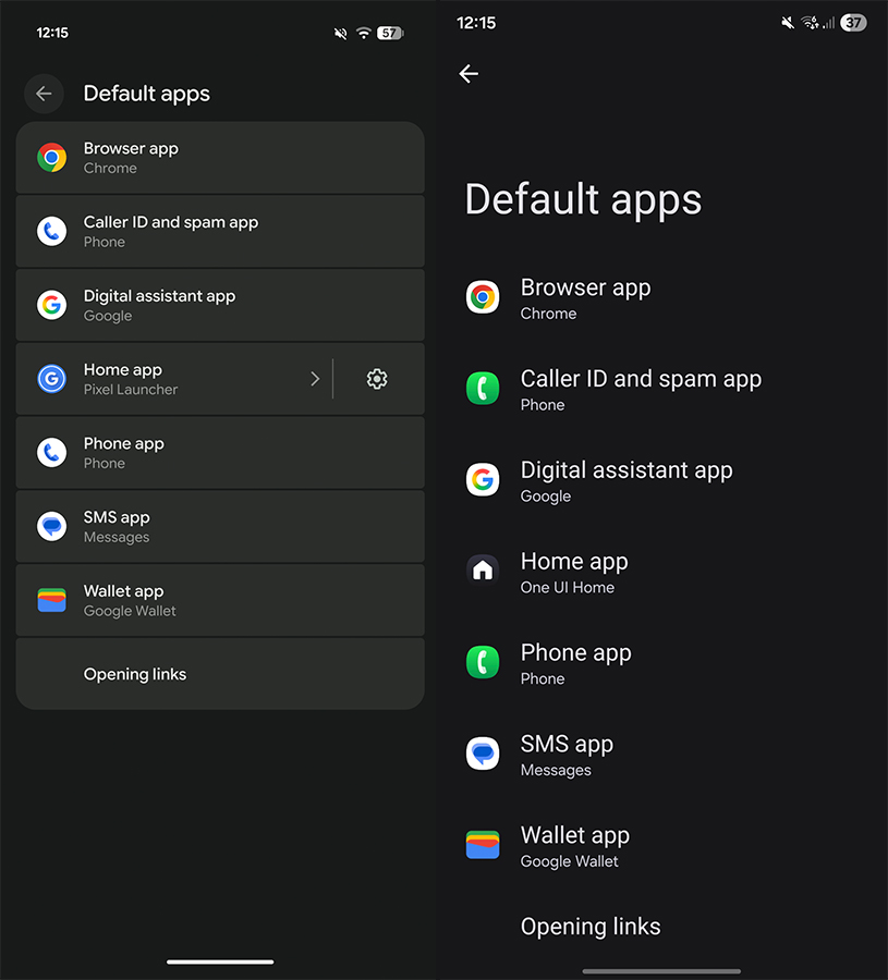 default apps google samsung
