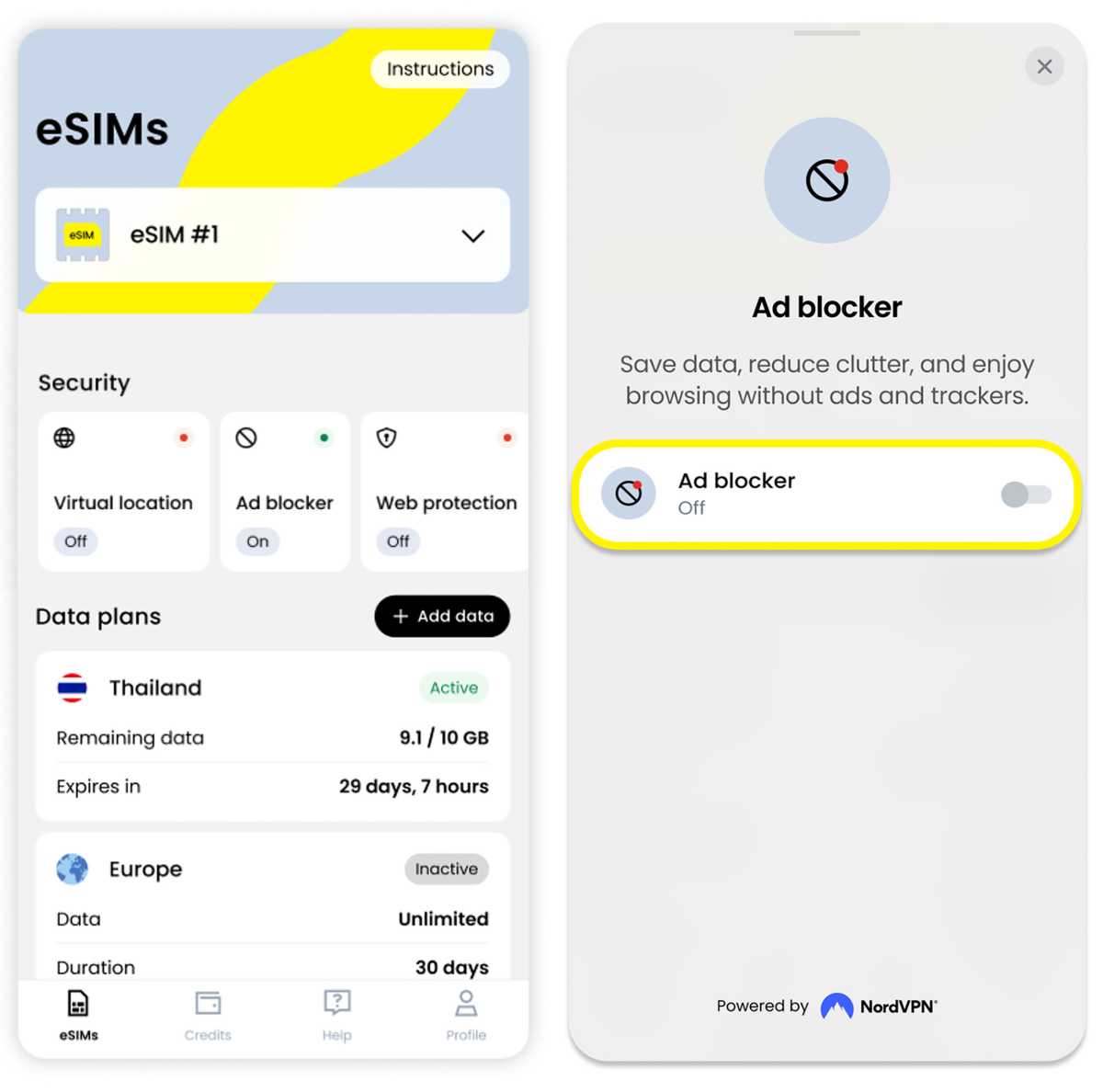 eSIM adblacker Saily
