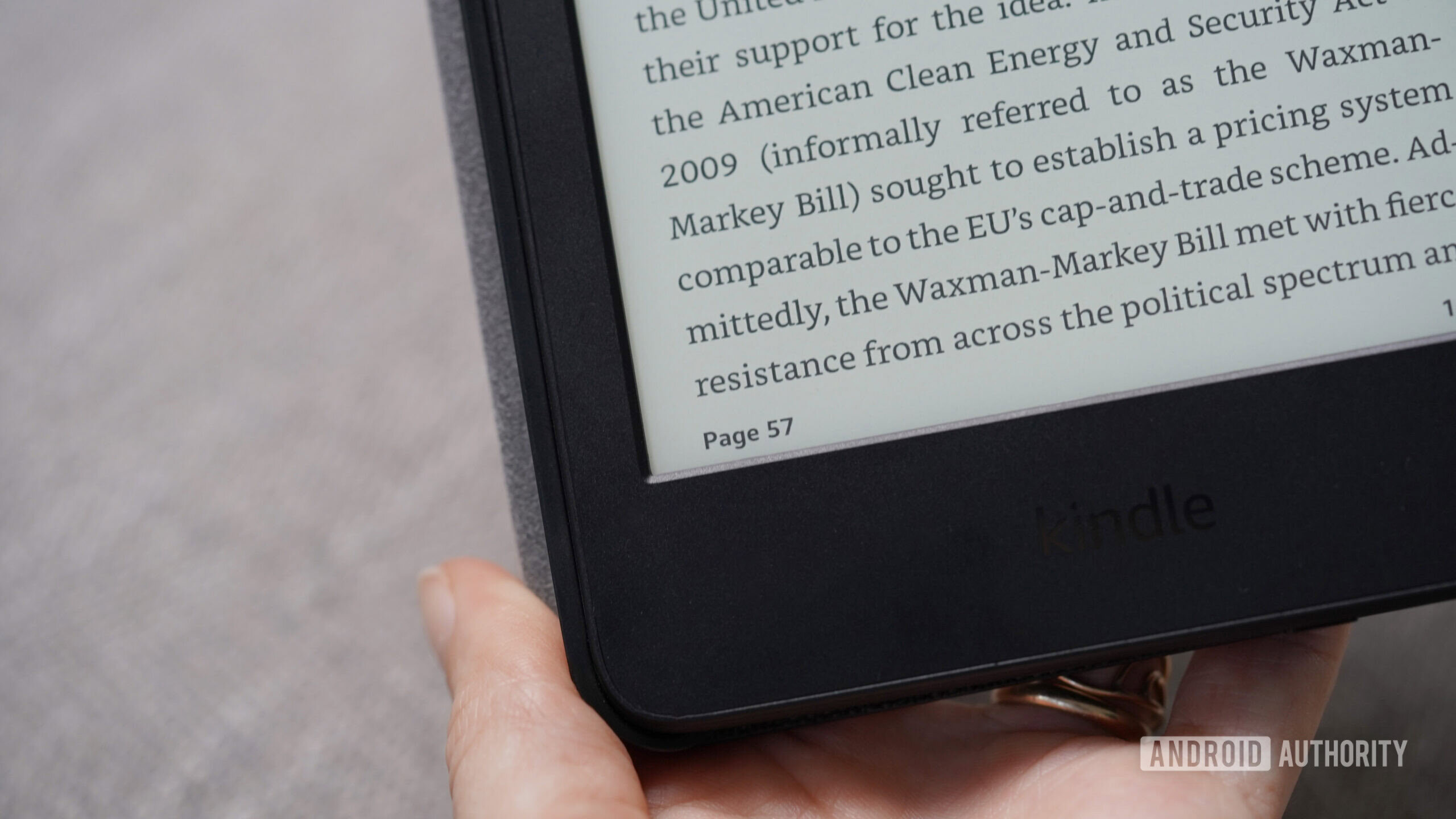 Página de localização do Kindle Um Kindle exibe a localização de um usuário via número da página.