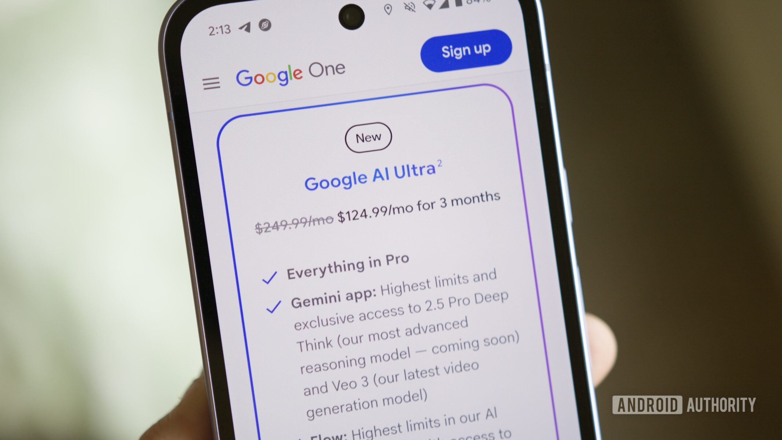 Plano Google One AI Ultra no site do Google One.
