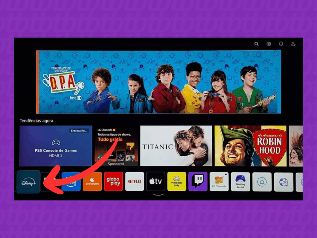 Acessando o Disney+ na smart TV