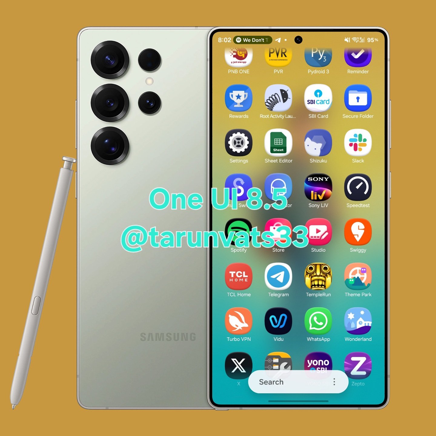 Barra de pesquisa beta do Samsung One UI 8.5