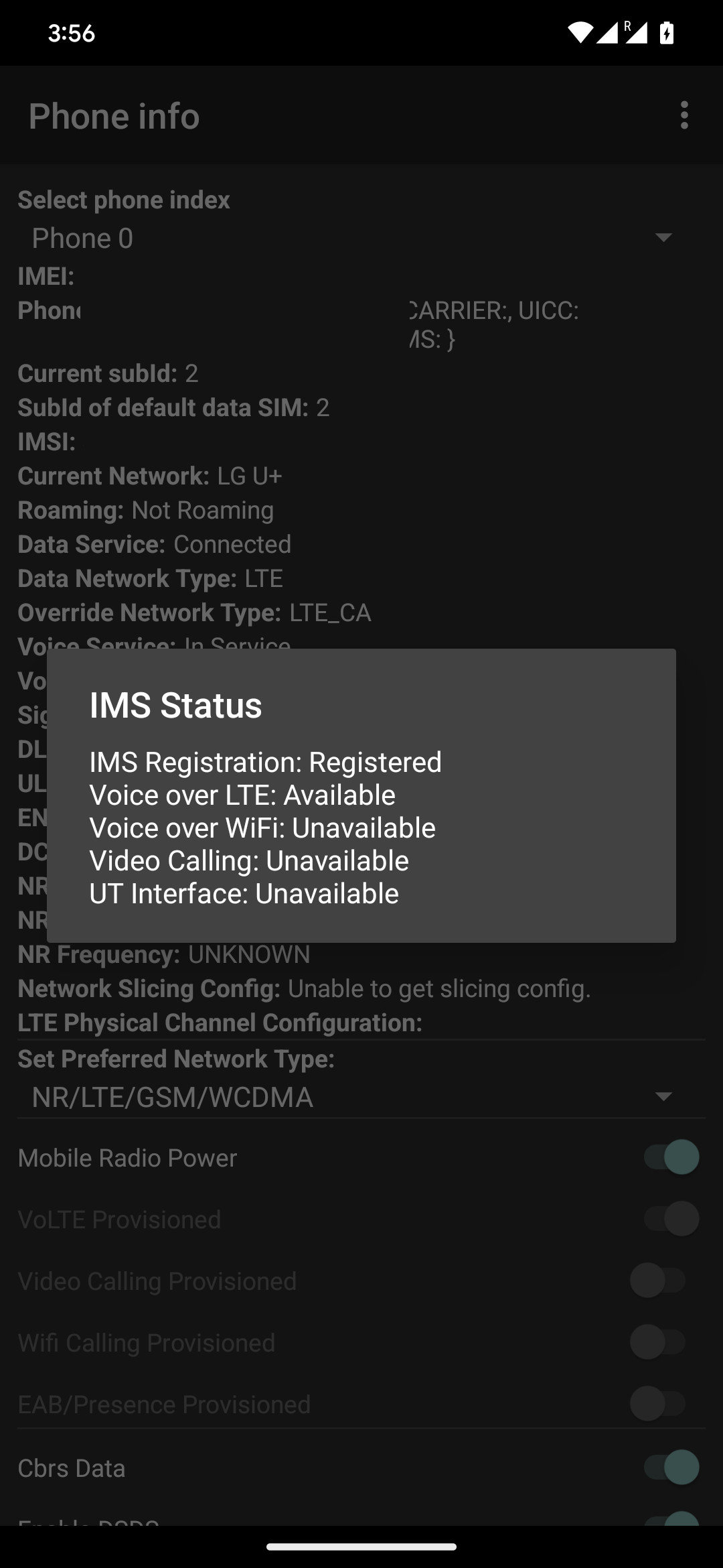 Pixel IMS habilitando VoLTE em operadora coreana não suportada