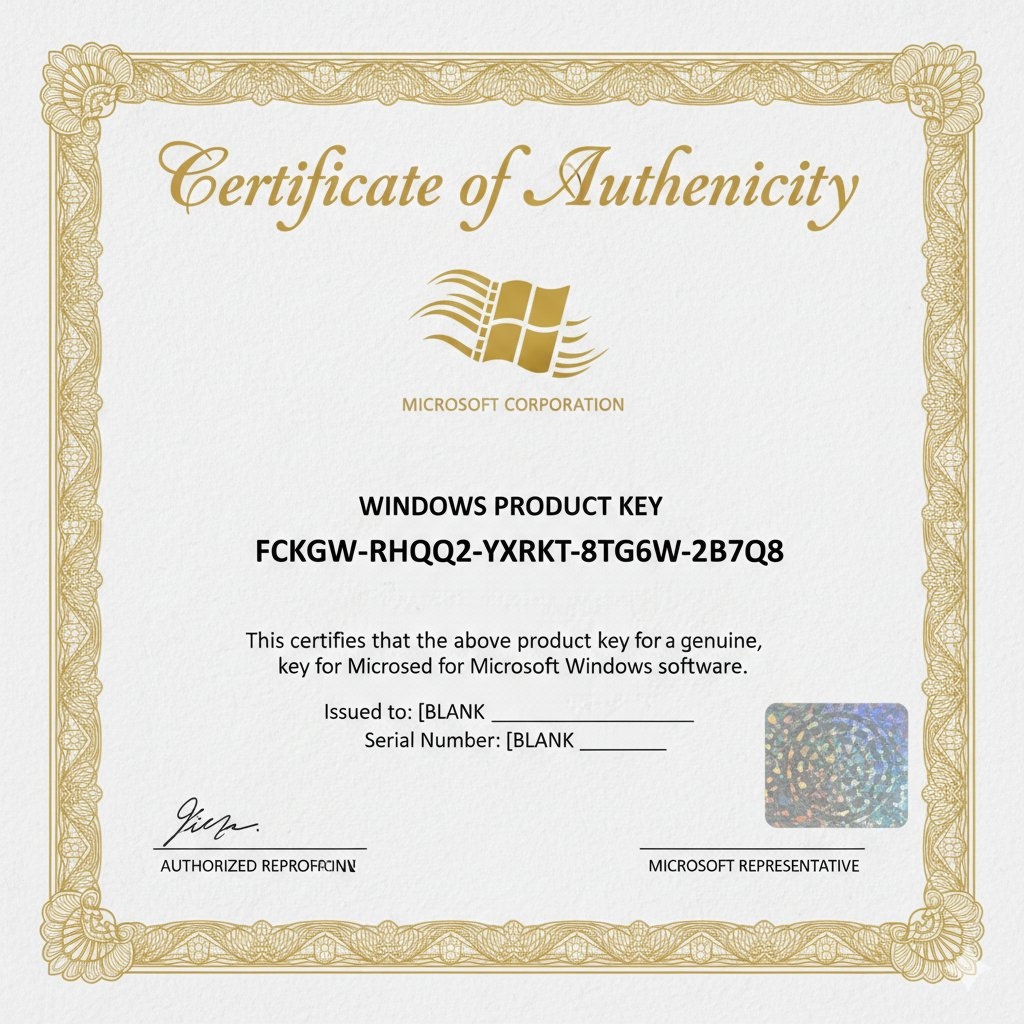 Certificado de autenticidade da chave FCKGW do Windows XP