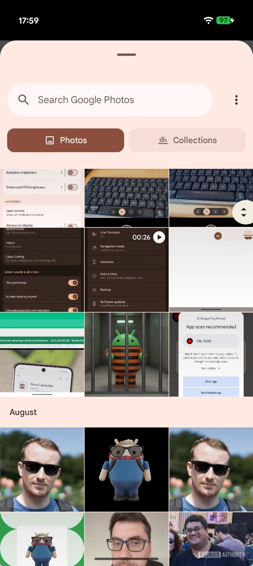 Alça de controle de data do Android Photo Picker
