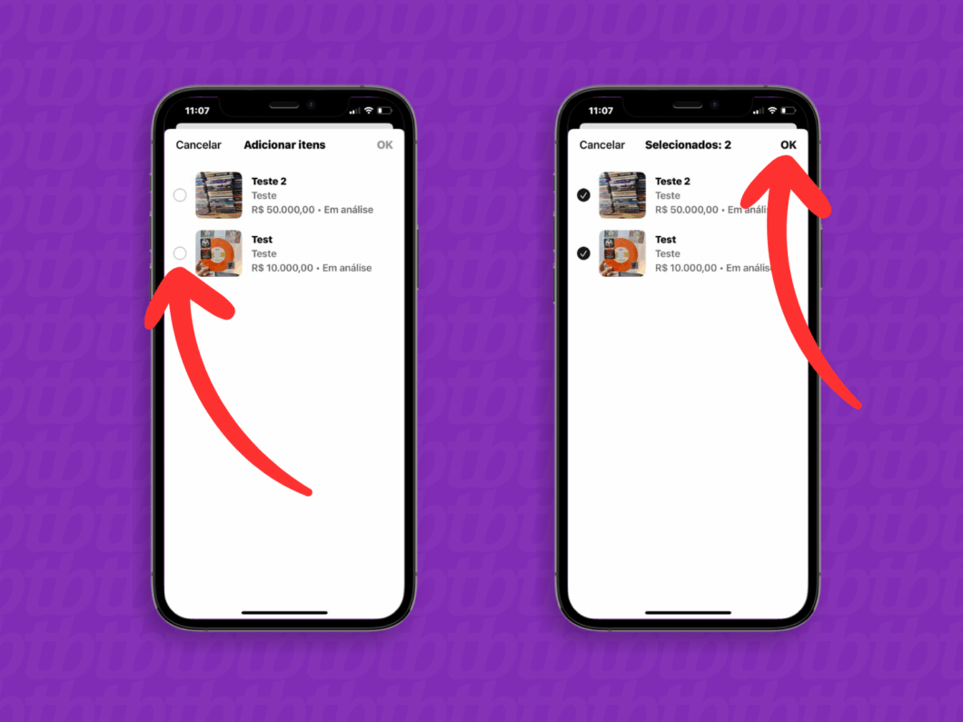 Selecionando e salvando os itens da coleção