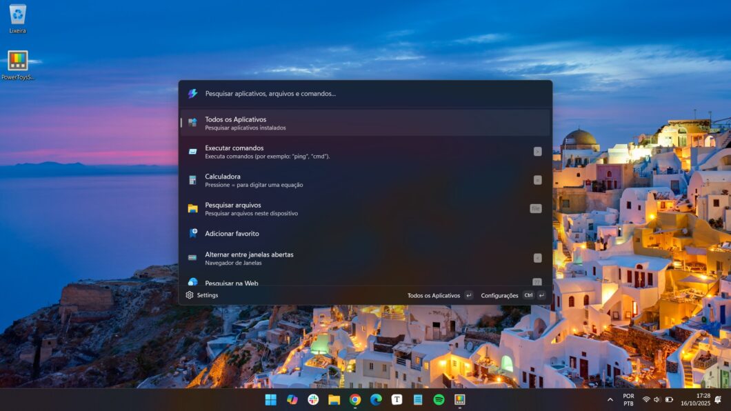 Paleta de Comandos do PowerToys