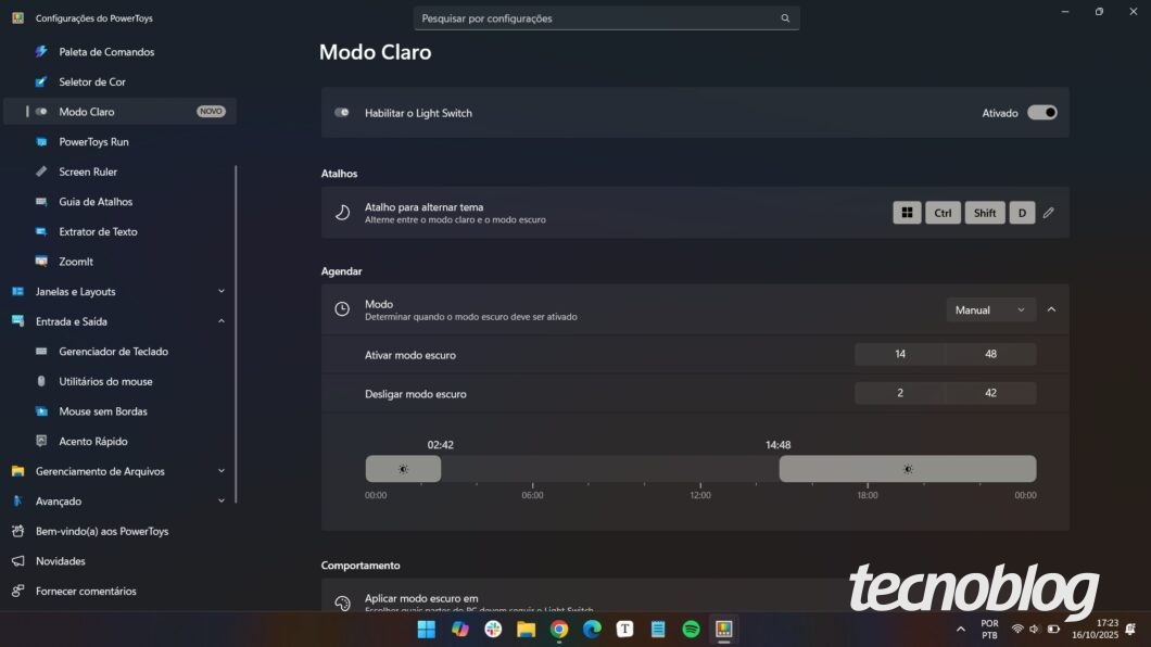 Light Switch no PowerToys 0.95
