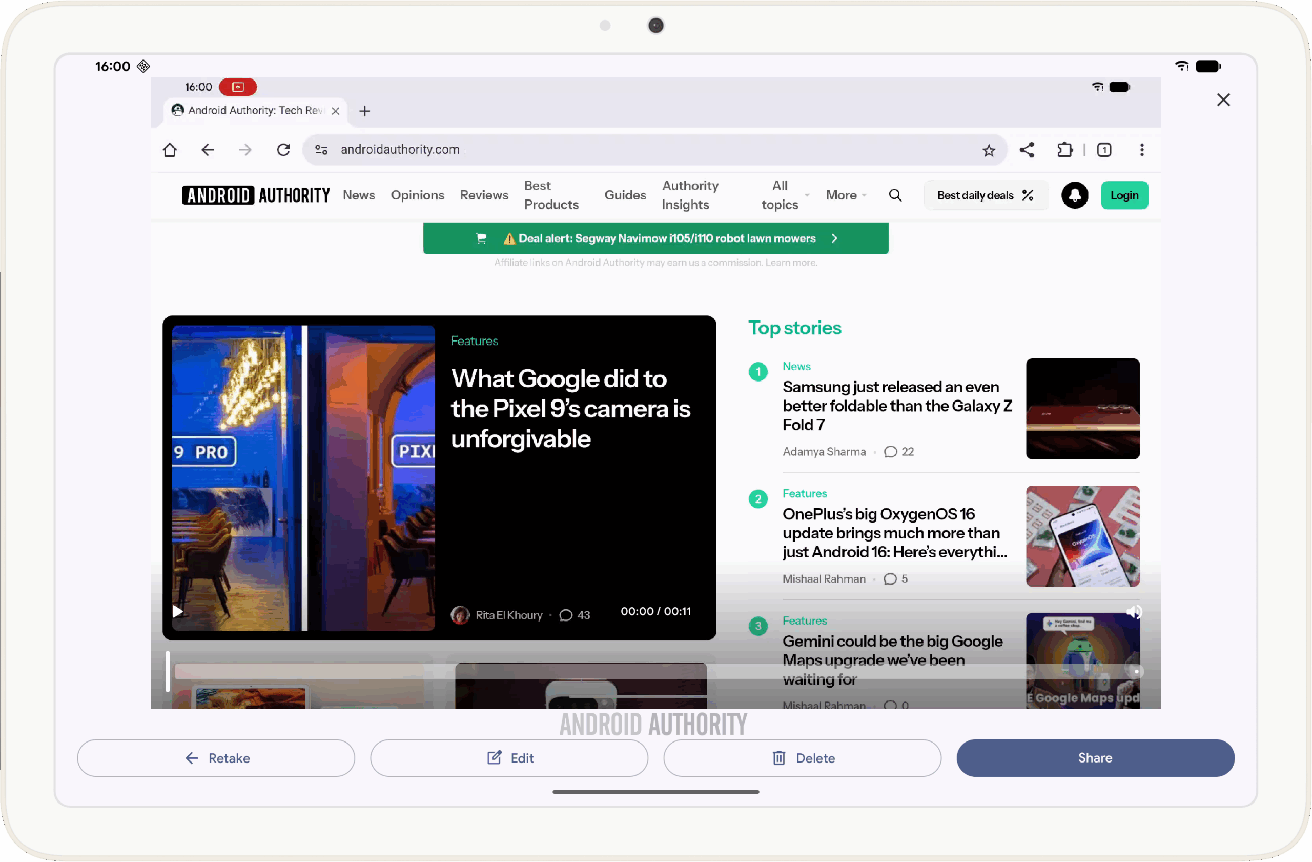 Novo editor de gravador de tela no Android