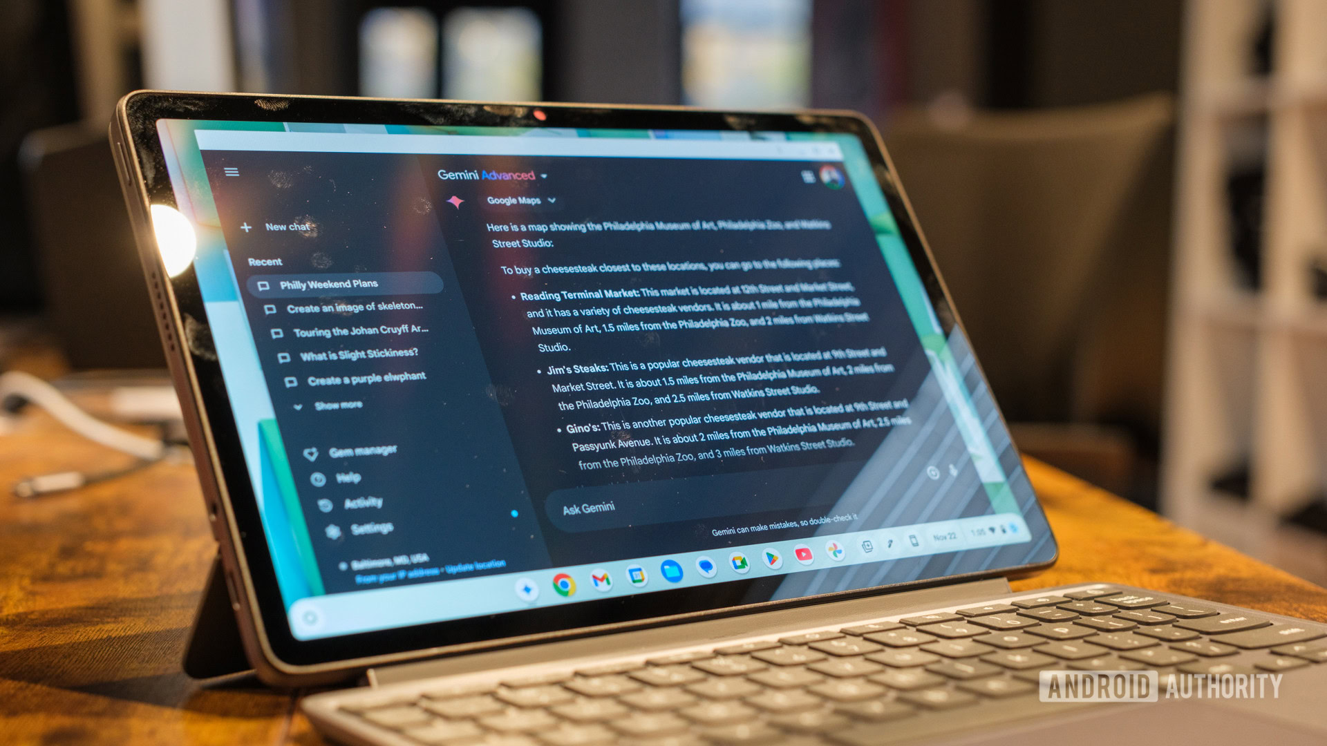 Interface 2 do Lenovo Chromebook Duet Gen 9 Gemini