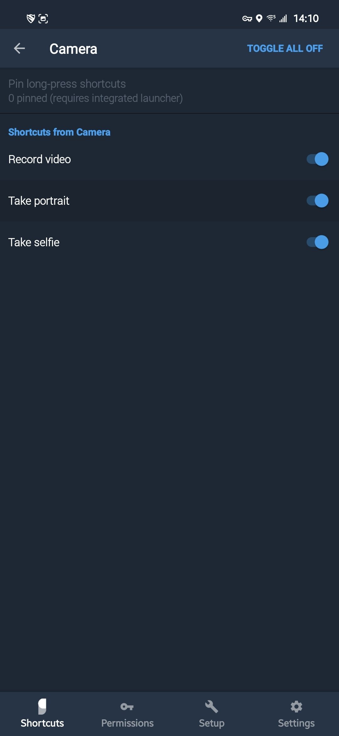 atalhos de gergelim atalhos disponíveis câmera