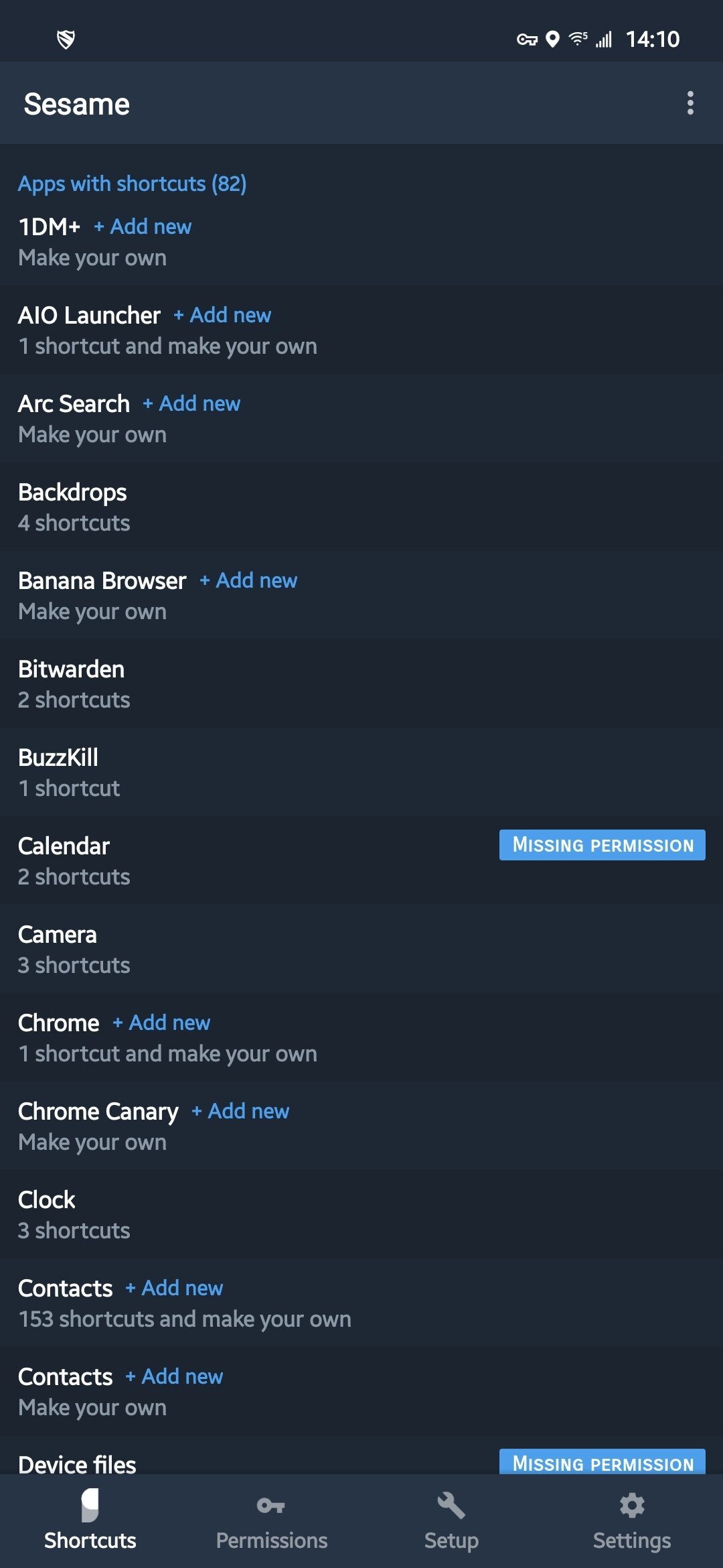atalhos de gergelim atalhos disponíveis