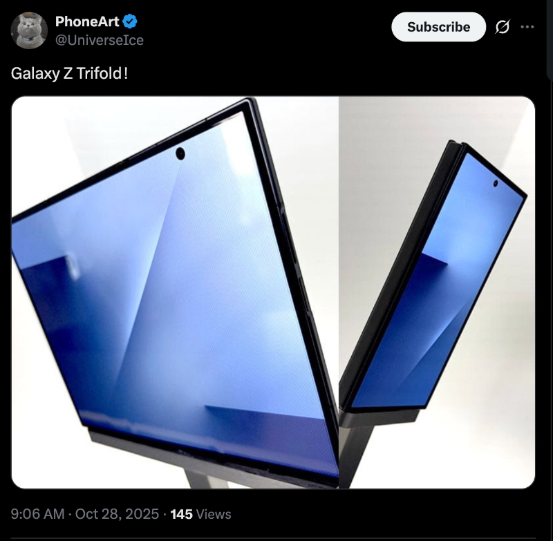 Ice Universe Galaxy Z com dobra tripla Ice Universe Galaxy Z com dobra tripla