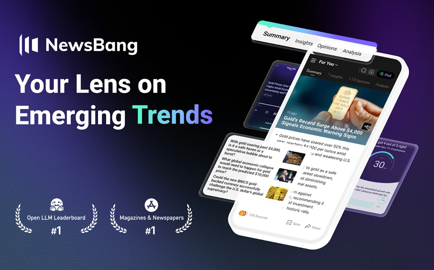 Ativo promocional de notícias NewsBang AI NotíciasBang