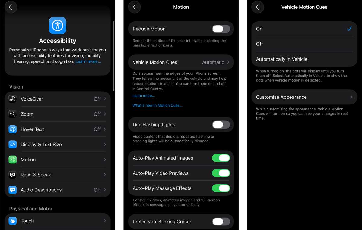 iPhone 17 tips and tricks Motion Cues