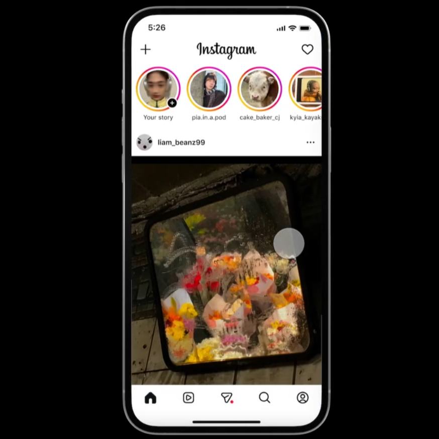 imagem do novo layout do Instagram
