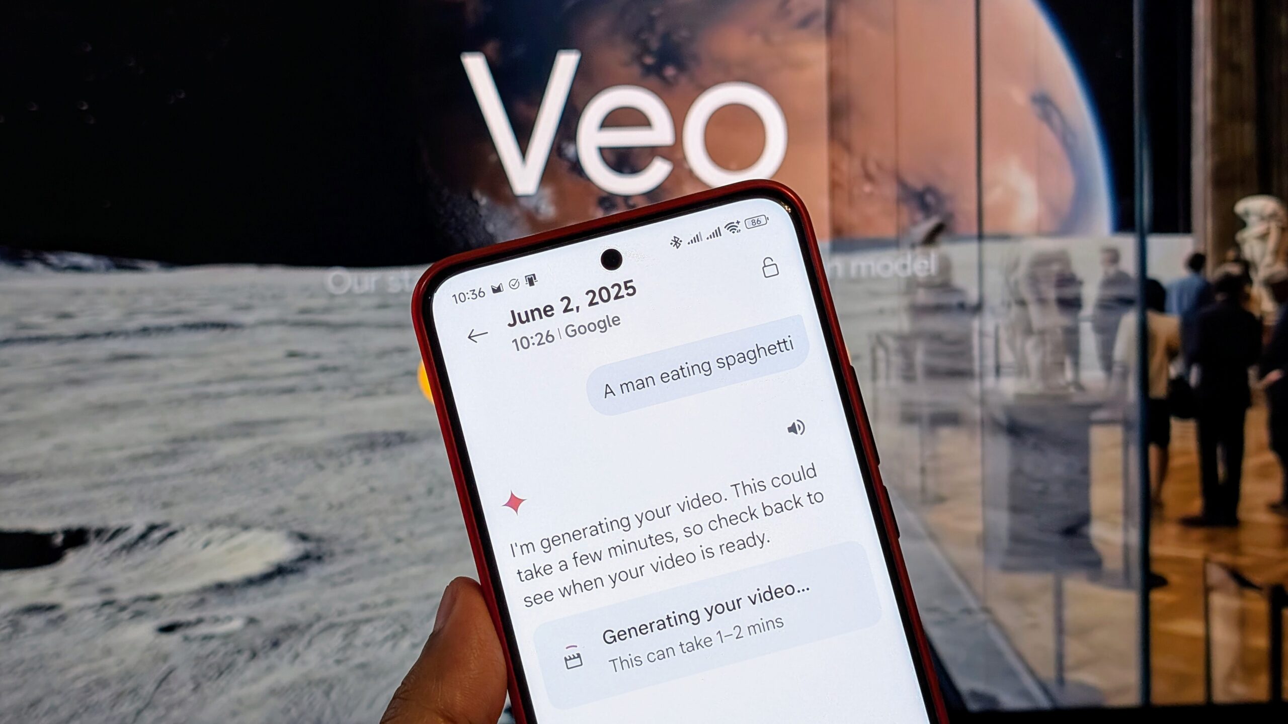 Pedindo ao Google Gemini para gerar um vídeo usando o Veo 3