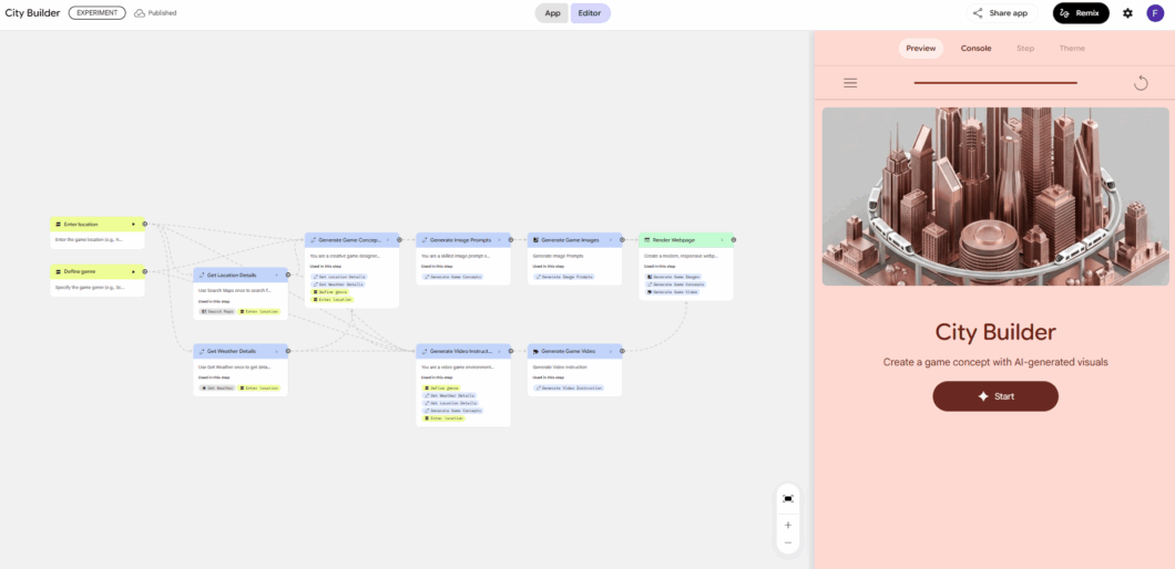 Captura de tela do fluxo do Opal 
