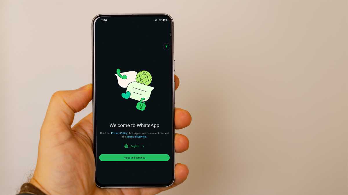 WhatsApp setup screen